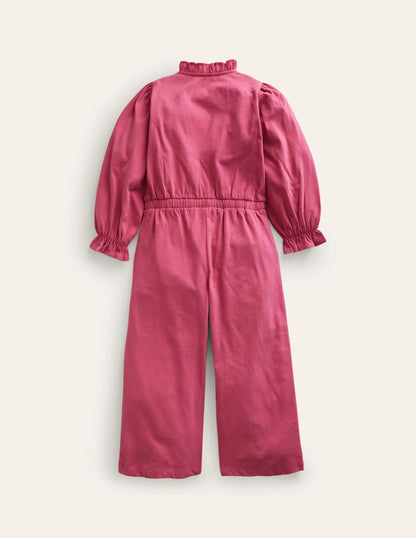 Embroidered Jersey Jumpsuit-Blush Pink
