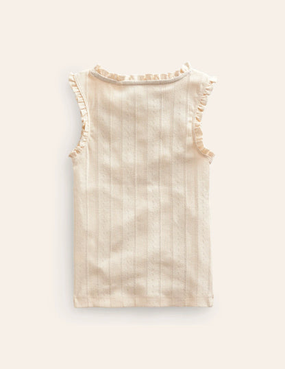 Pointelle Tank Top-Ivory