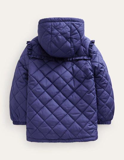 Scallop Quilted Anorak-College Navy
