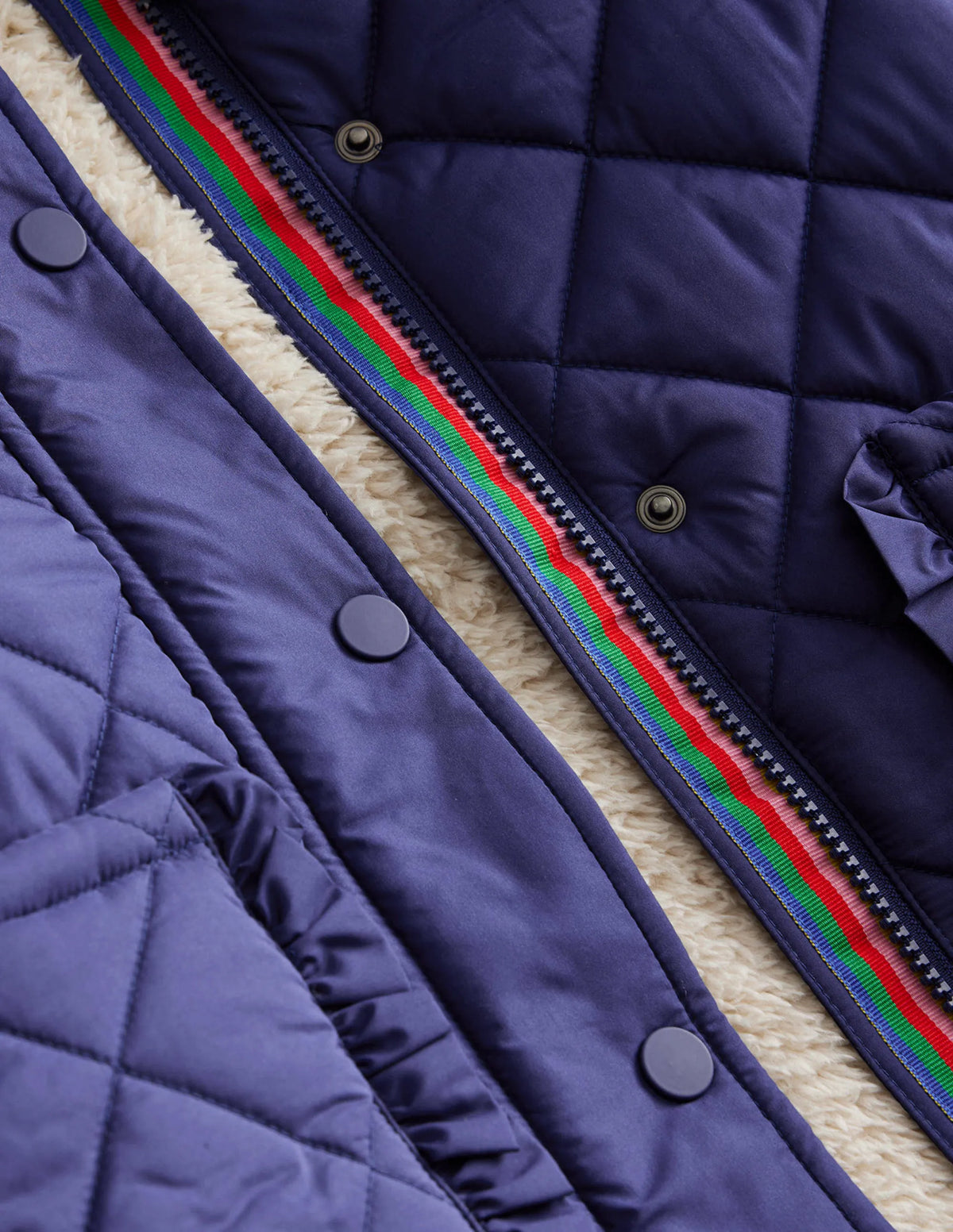 Scallop Quilted Anorak-College Navy