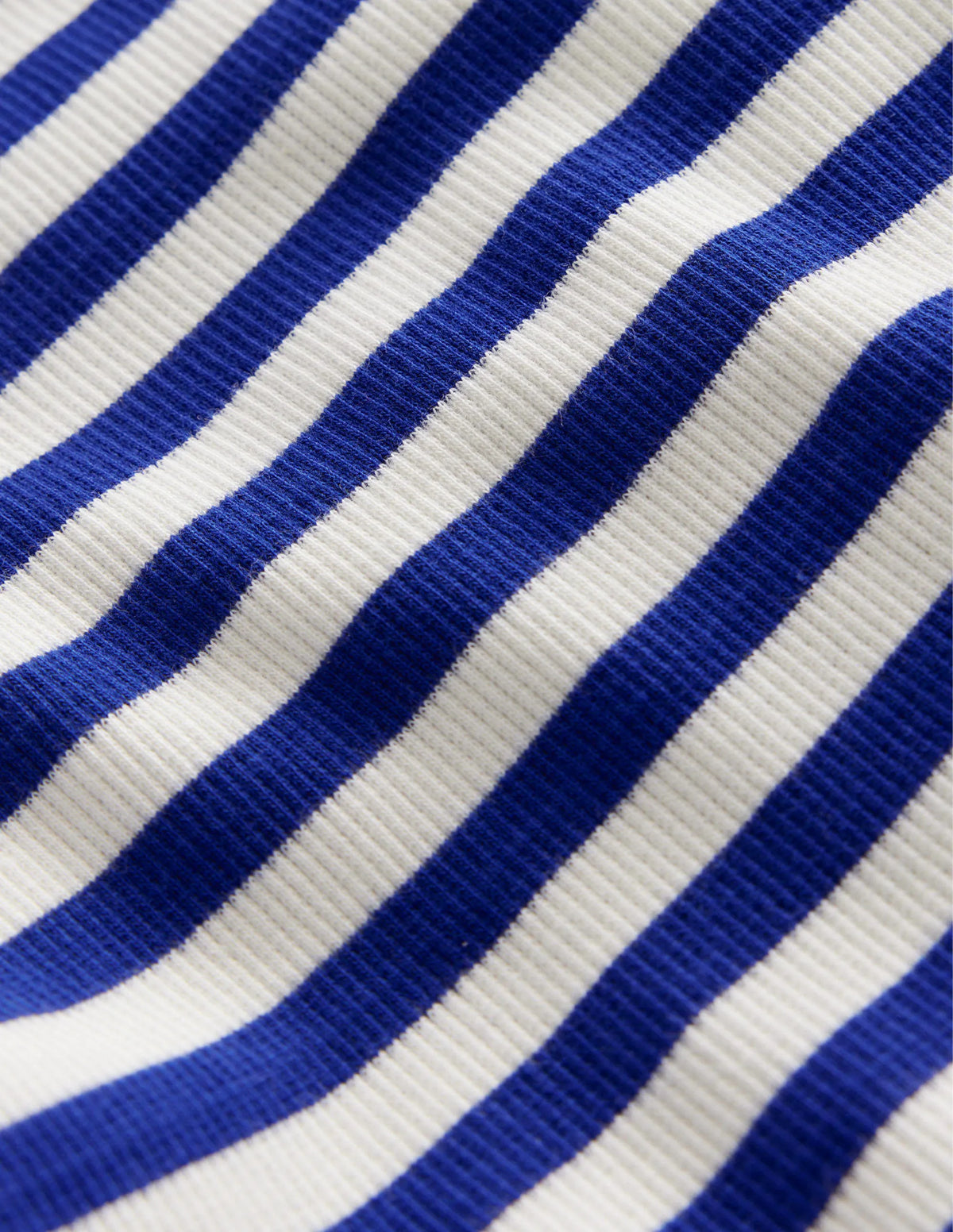 Cropped Long Sleeve T-shirt-Blue Wave/Ivory