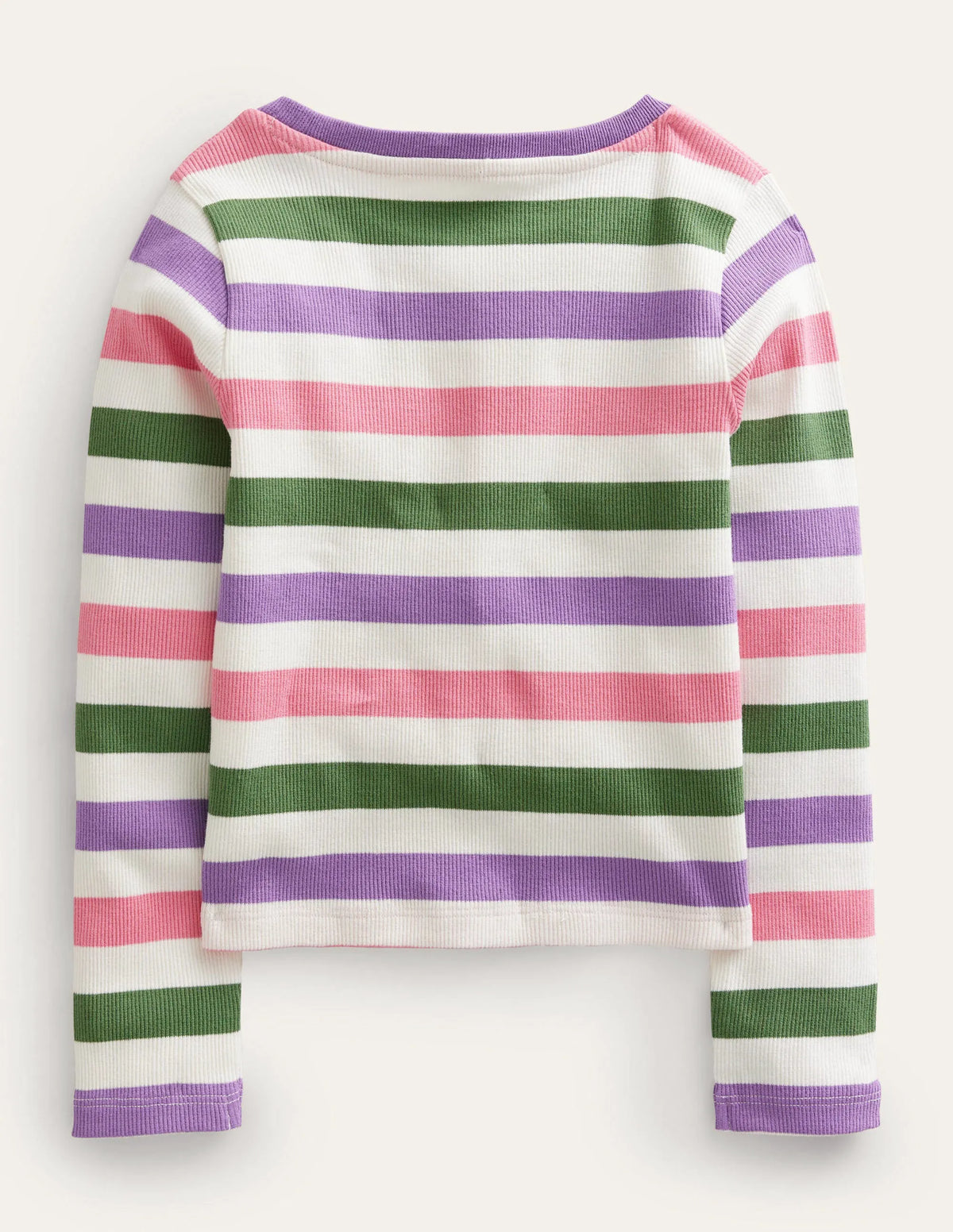 Cropped Long Sleeve T-shirt-Carousel/Aster