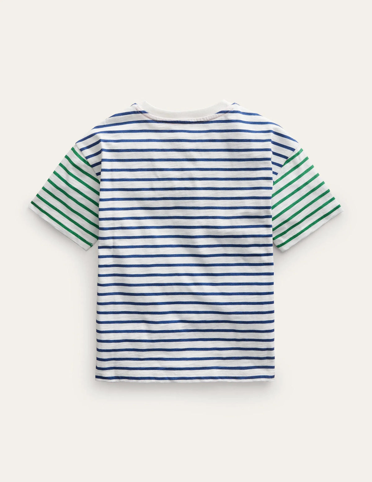 Boxy Short Sleeve Breton-Ivory/College Navy