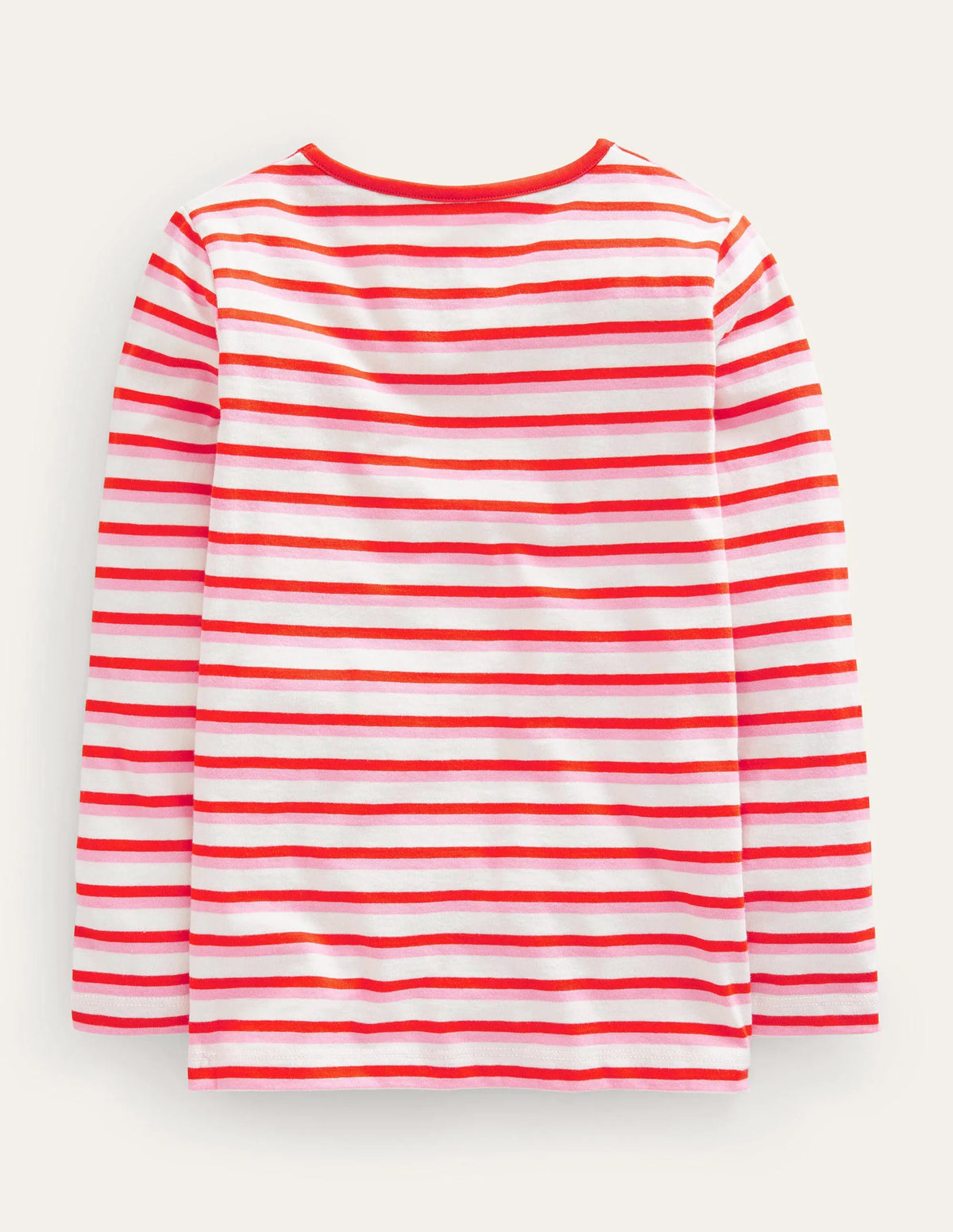 Logo Slub Long Sleeve T-shirt-Red/Pink Otters