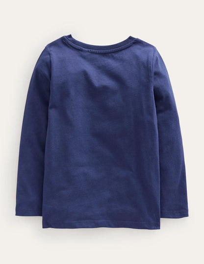 Metallic Logo T-shirt-College Navy Bunny