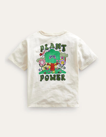 Relaxed Printed T-shirt-Vanilla Pod