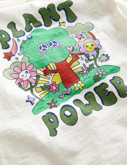 Relaxed Printed T-shirt-Vanilla Pod