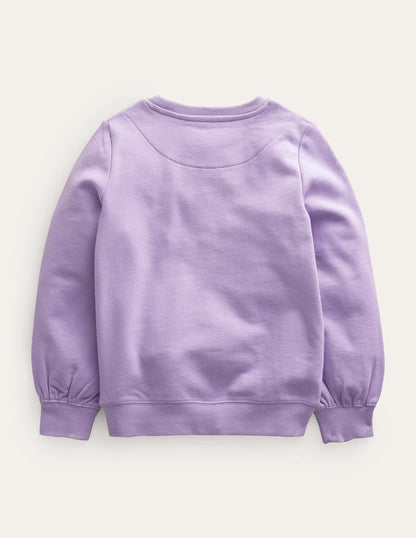 Logo Applique Sweatshirt-Misty Lavender Purple