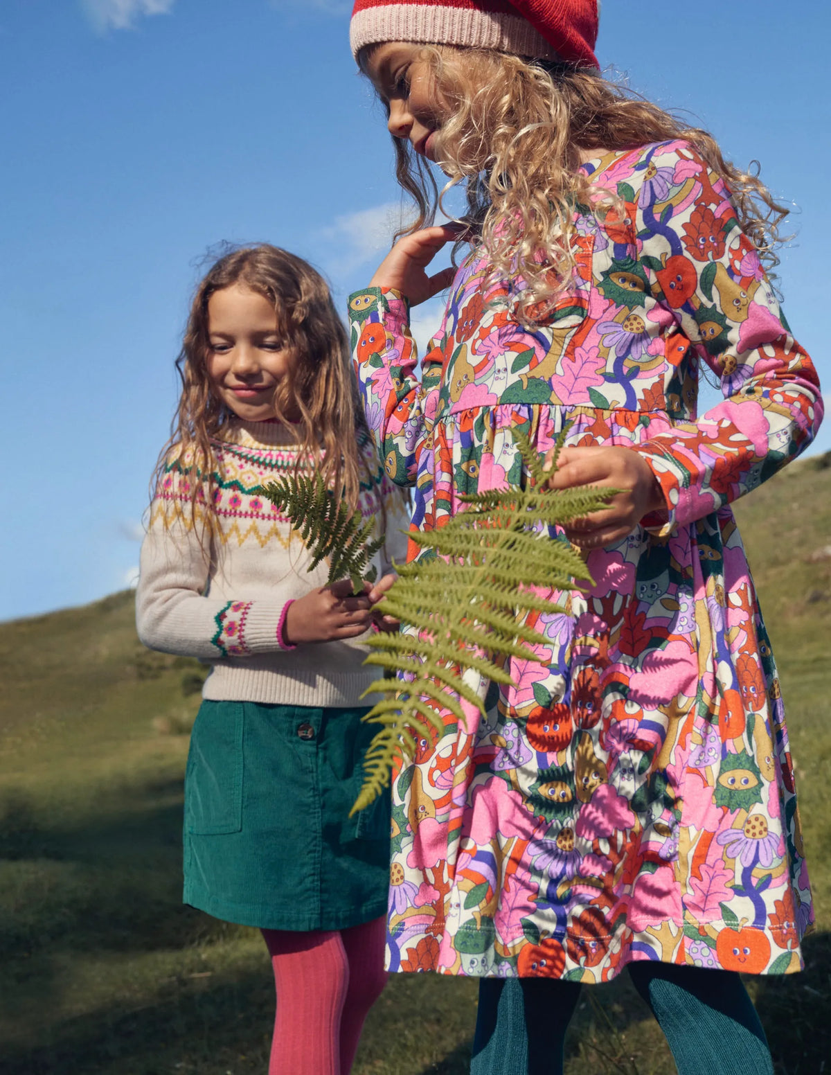 Long Sleeve Fun Jersey Dress-Blush Pink Bonkers Conkers