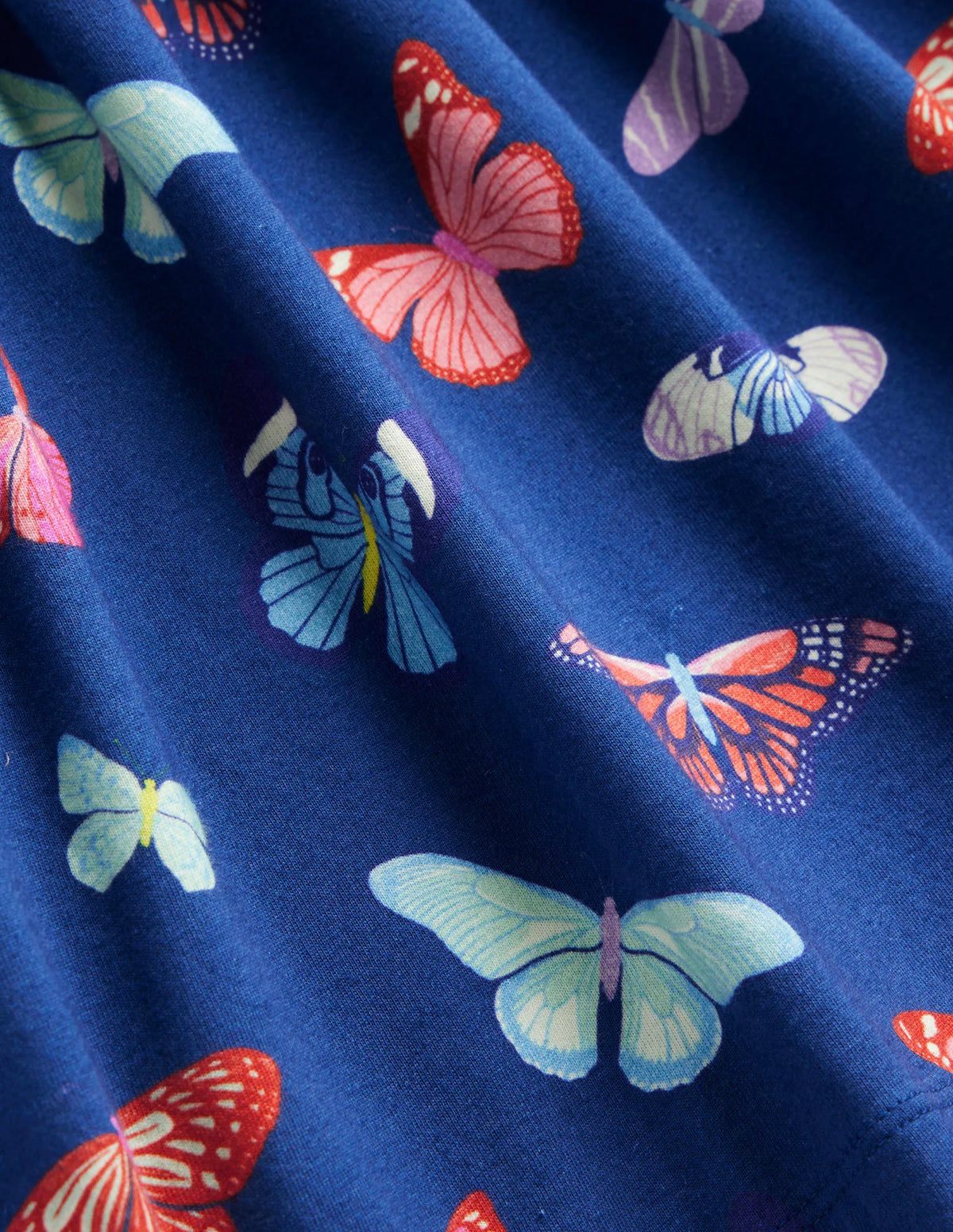 Long Sleeve Fun Jersey Dress-College Navy Butterflies