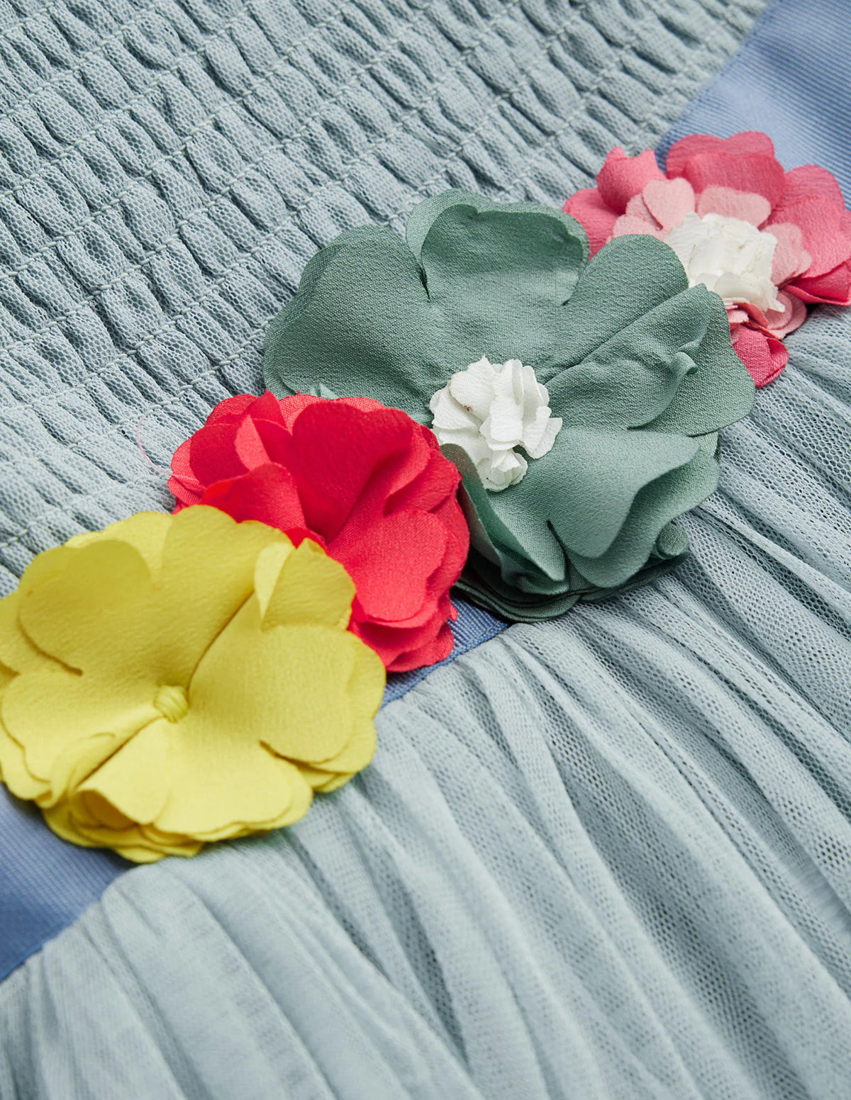 Full Tulle Corsage Dress-Tourmaline Blue