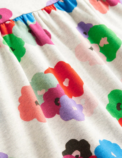 Relaxed Printed Sweat Dress-Mutli Abstract Floral