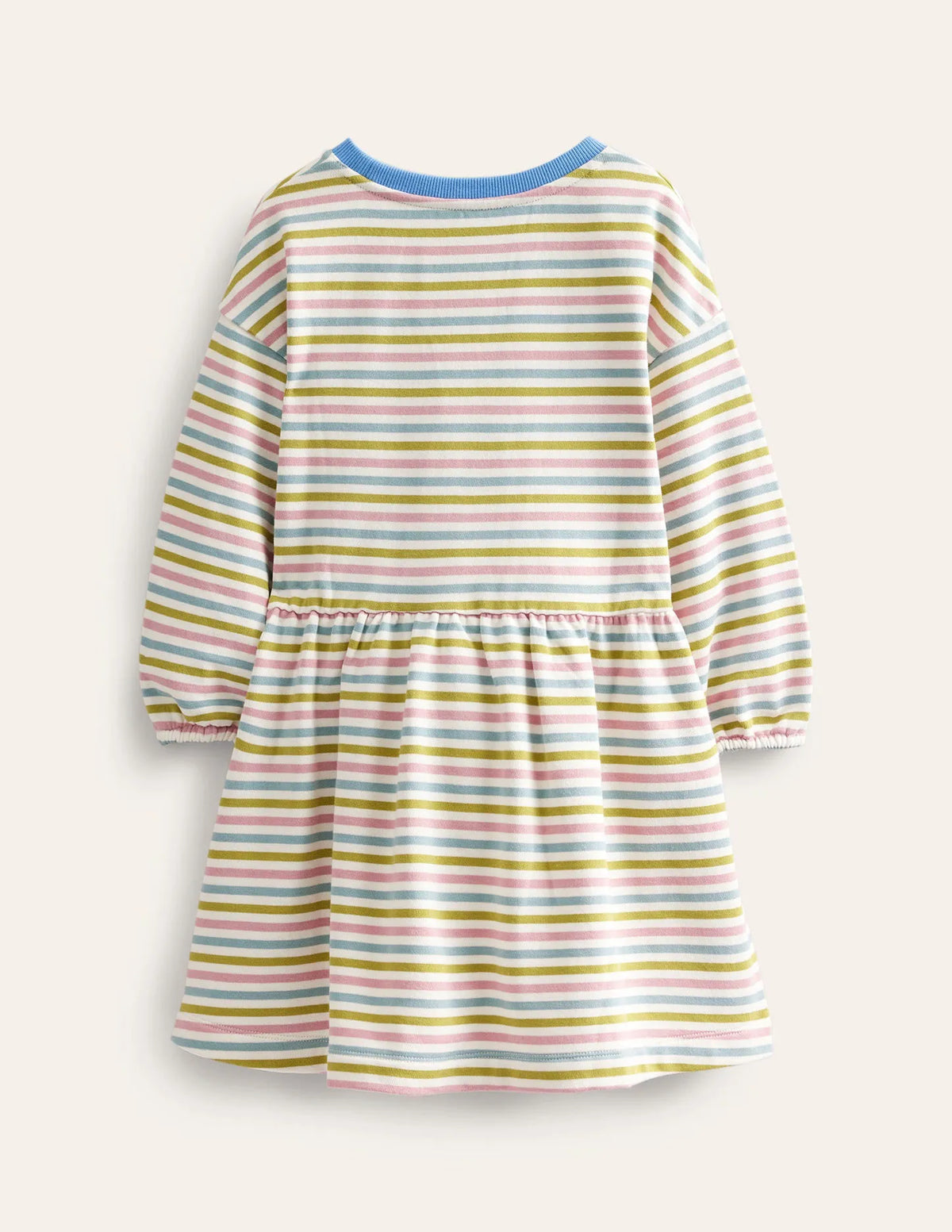 Relaxed Printed Sweat Dress-Starfuit/Almond Pink