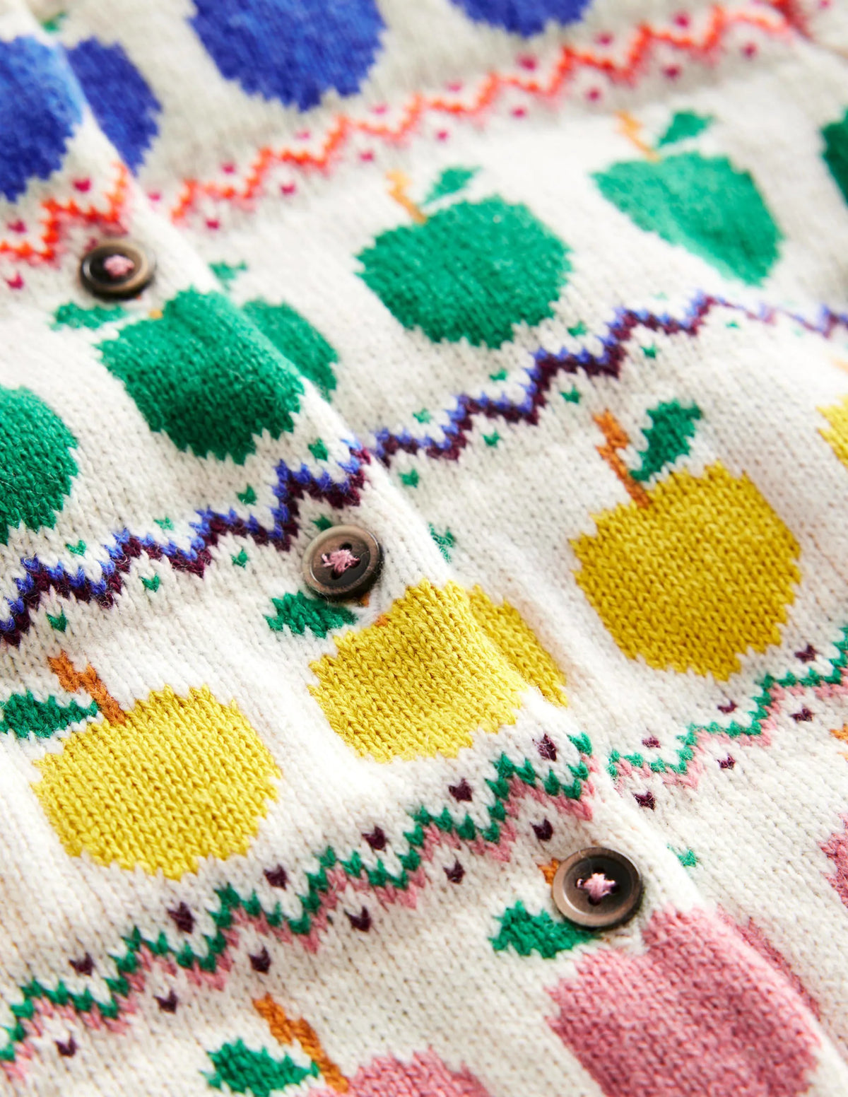 Fair Isle Cardigan-Ivory Apples