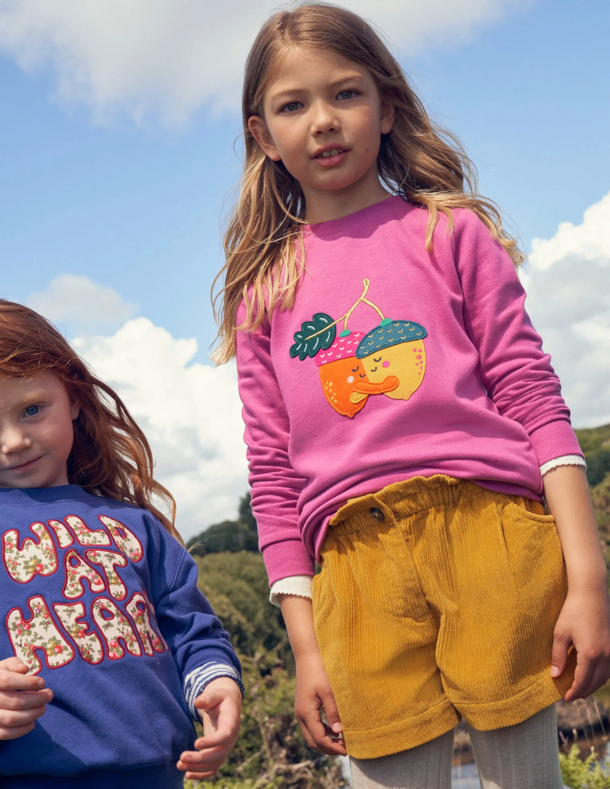Applique Sweatshirt-Teacup Pink Acorn