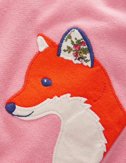 Appliqué Joggers-Almond Pink Animals