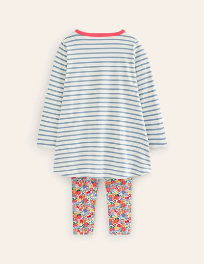 Tunic and Leggings Set-Dusk Blue/Ivory