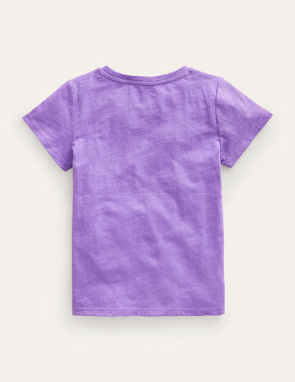 Heart Pocket T-shirt-Aster Purple