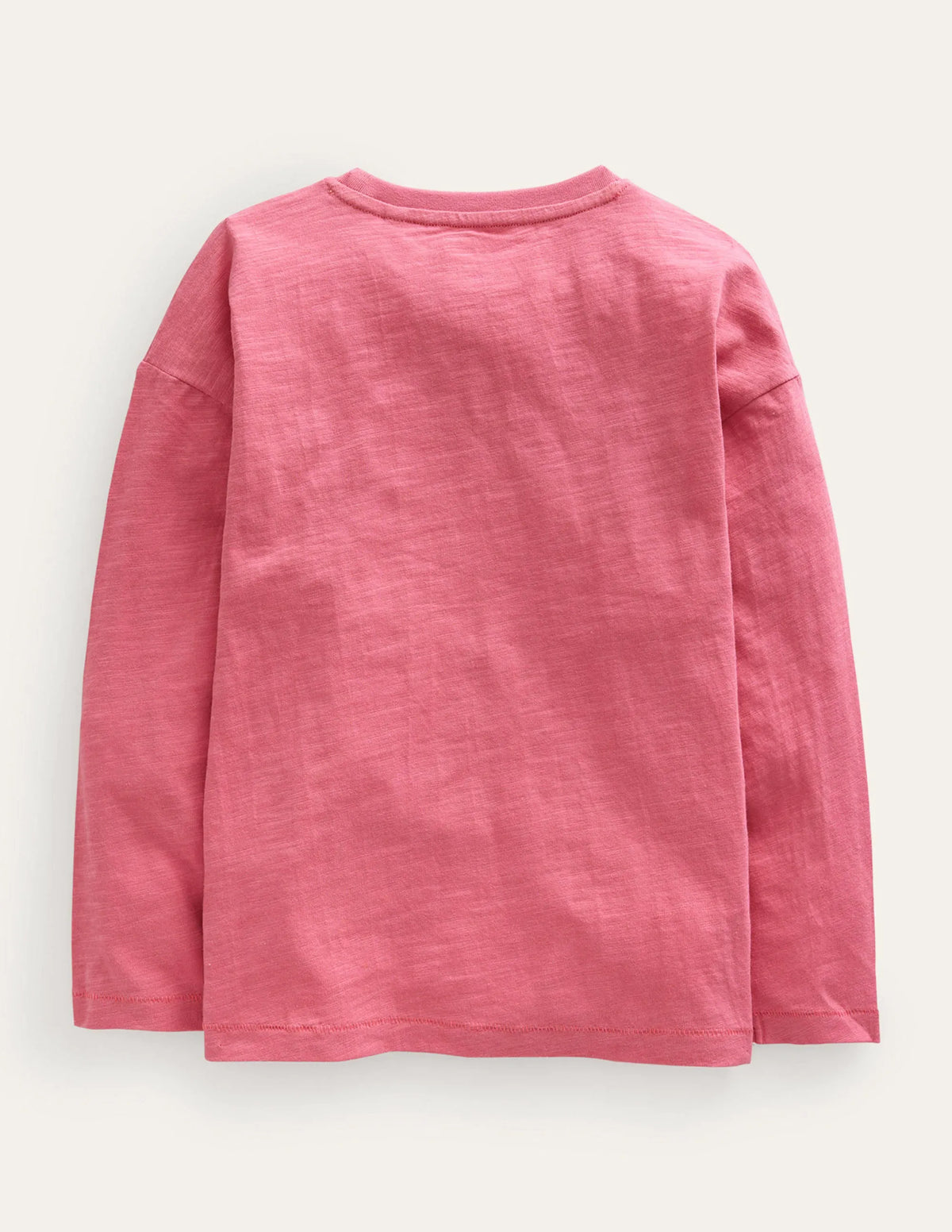 Embroidered Motif T-shirt-Pink Unicorn