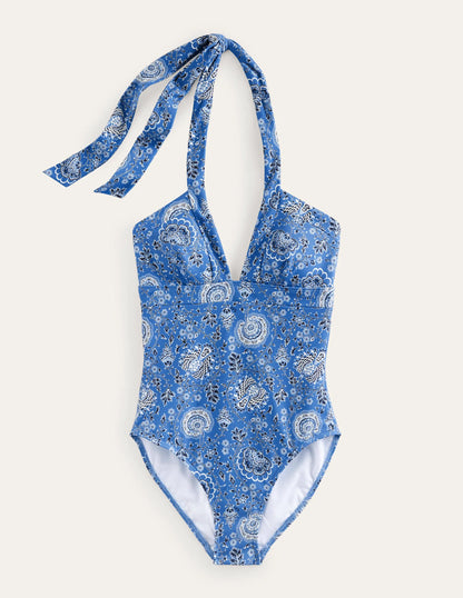 Ithaca Halter Swimsuit-Azure, Gardenia Grove