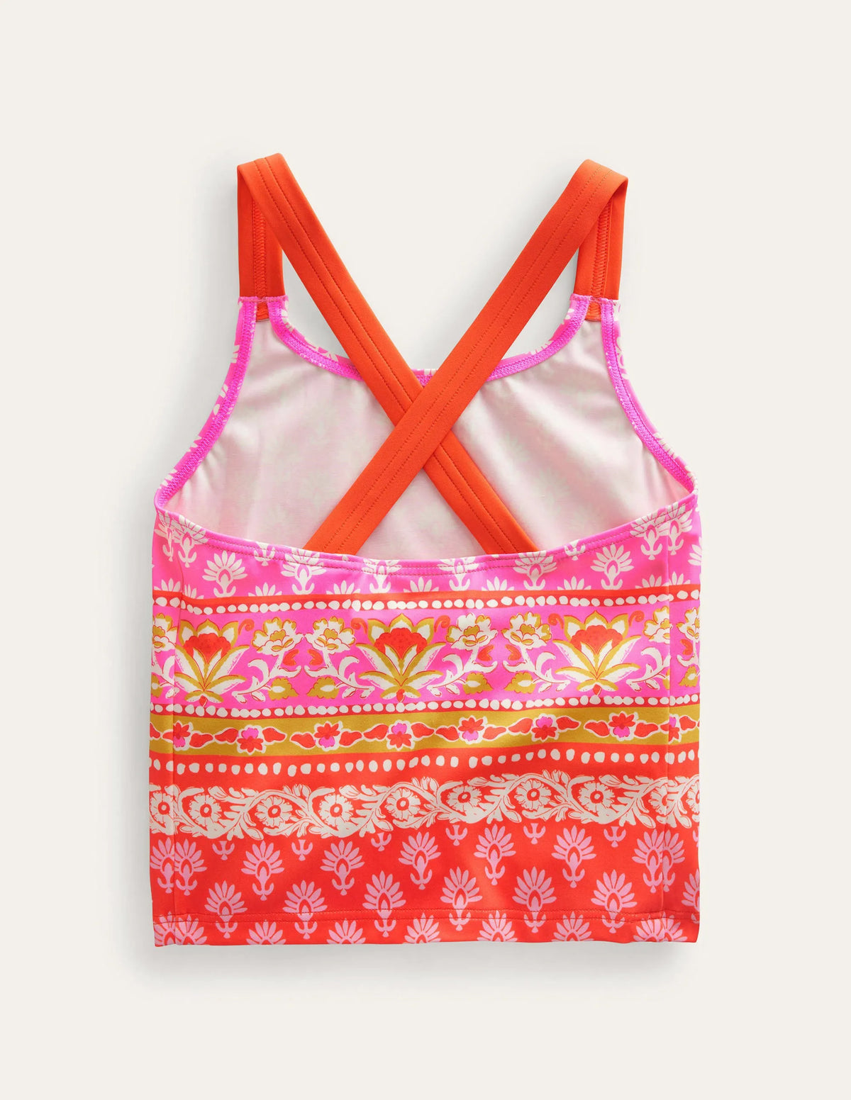 Cross Back Tankini Top-Firework Woodblock