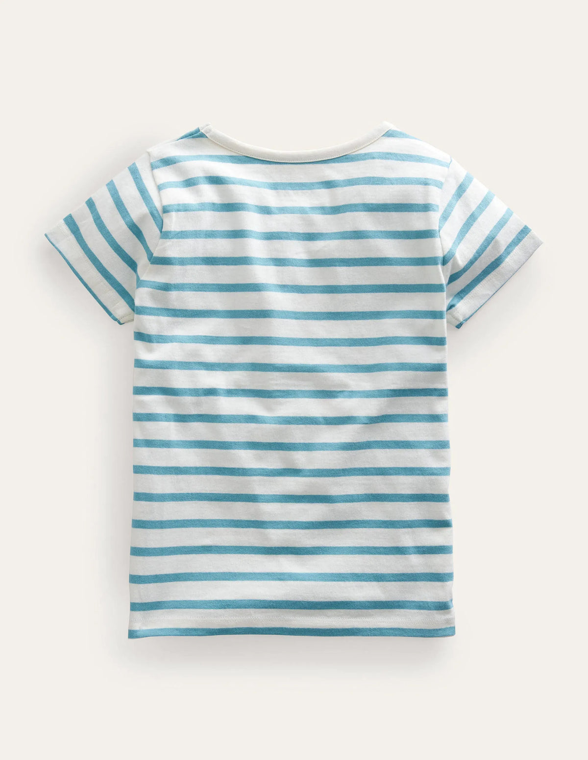 Appliqué T-Shirt-Aqua Sea/Ivory