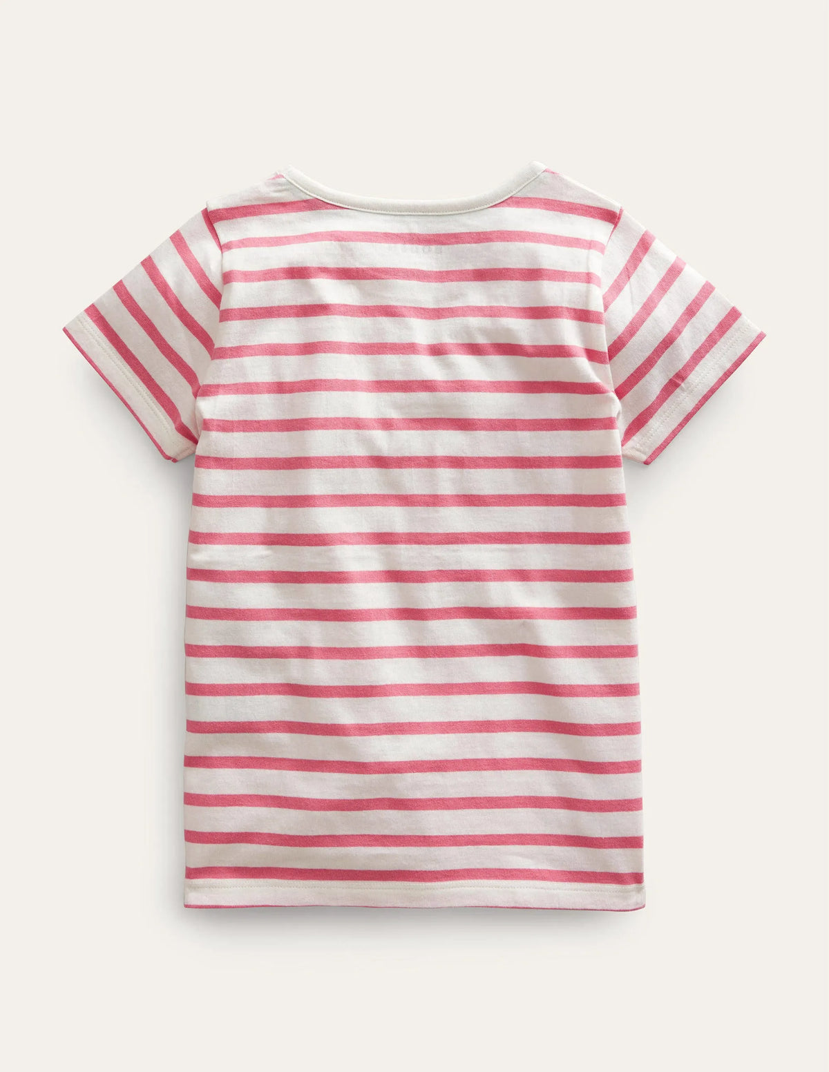Appliqué T-Shirt-Peach Punch Pink/Ivory