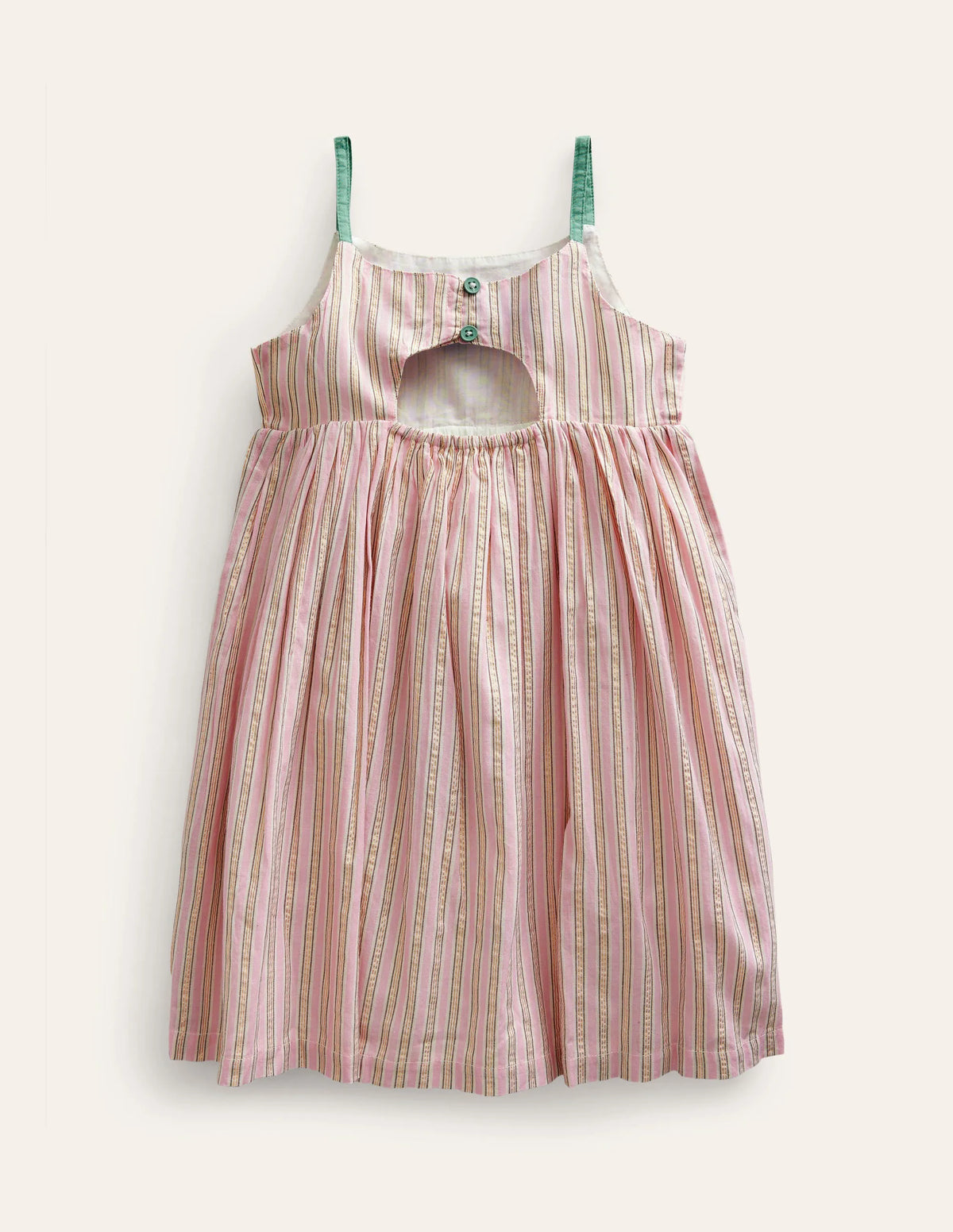Back Detail Cut Out Dress-Lilac and Metallic Stripe