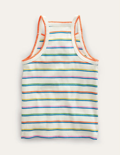 Cut Away Tank-Bright Petal Pink/Island Blue