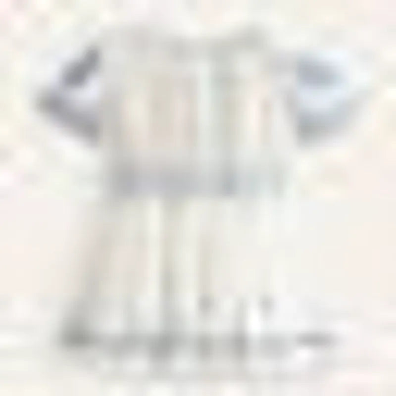 Embroidered Shirred Dress-Vanilla Pod