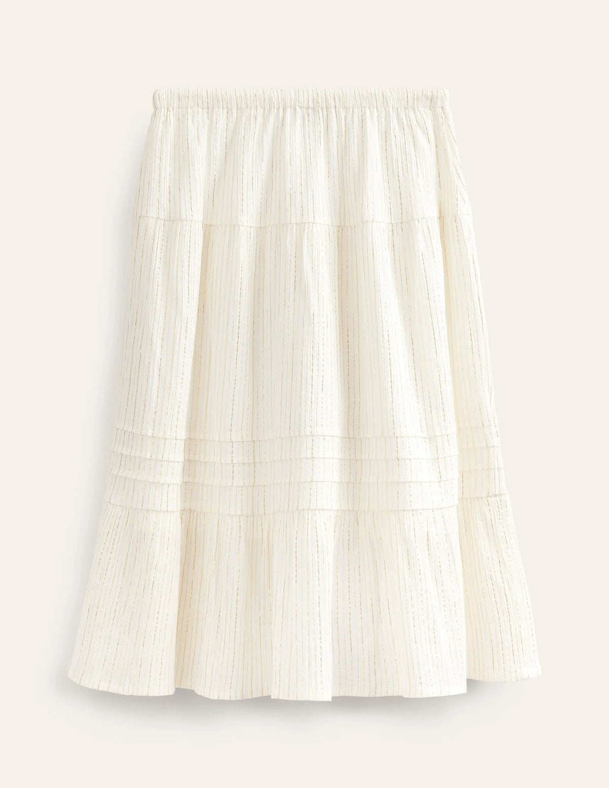 Metallic Maxi Skirt-Ivory