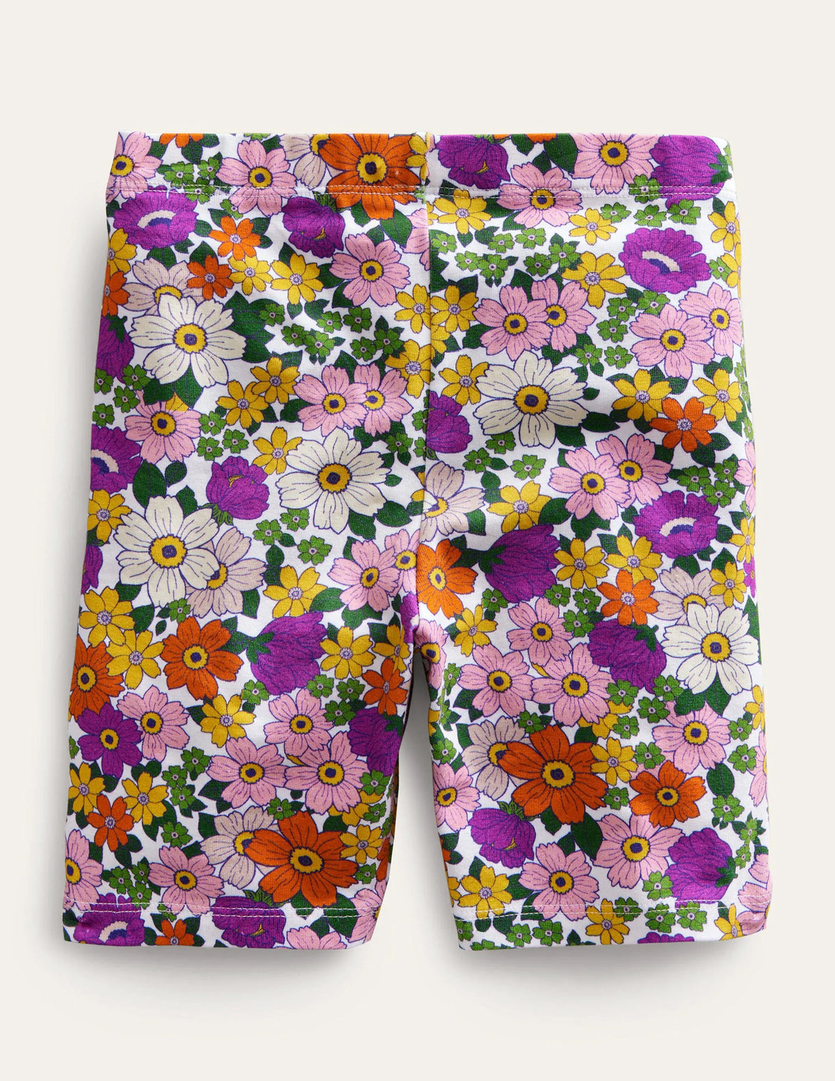 Biker Shorts-Radiant Orchid Purple Floral