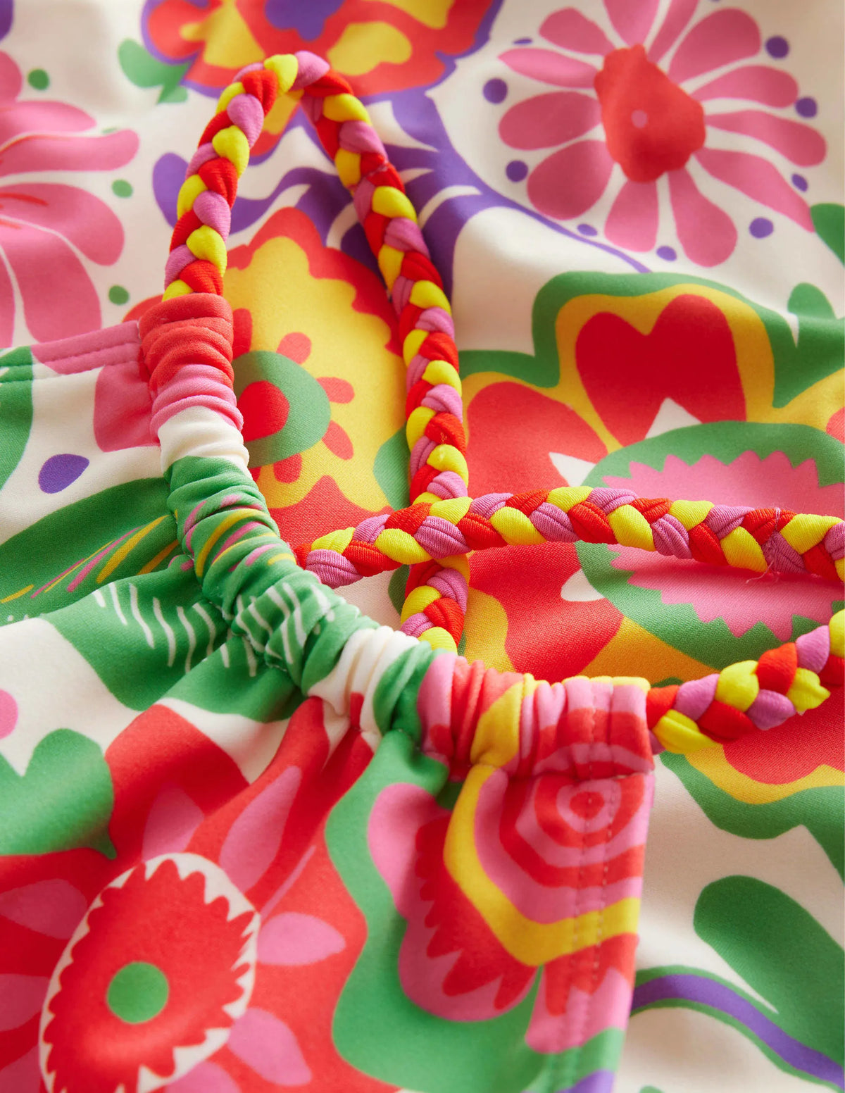 Braided Loop Back Swimsuit-Multi Festival Flower