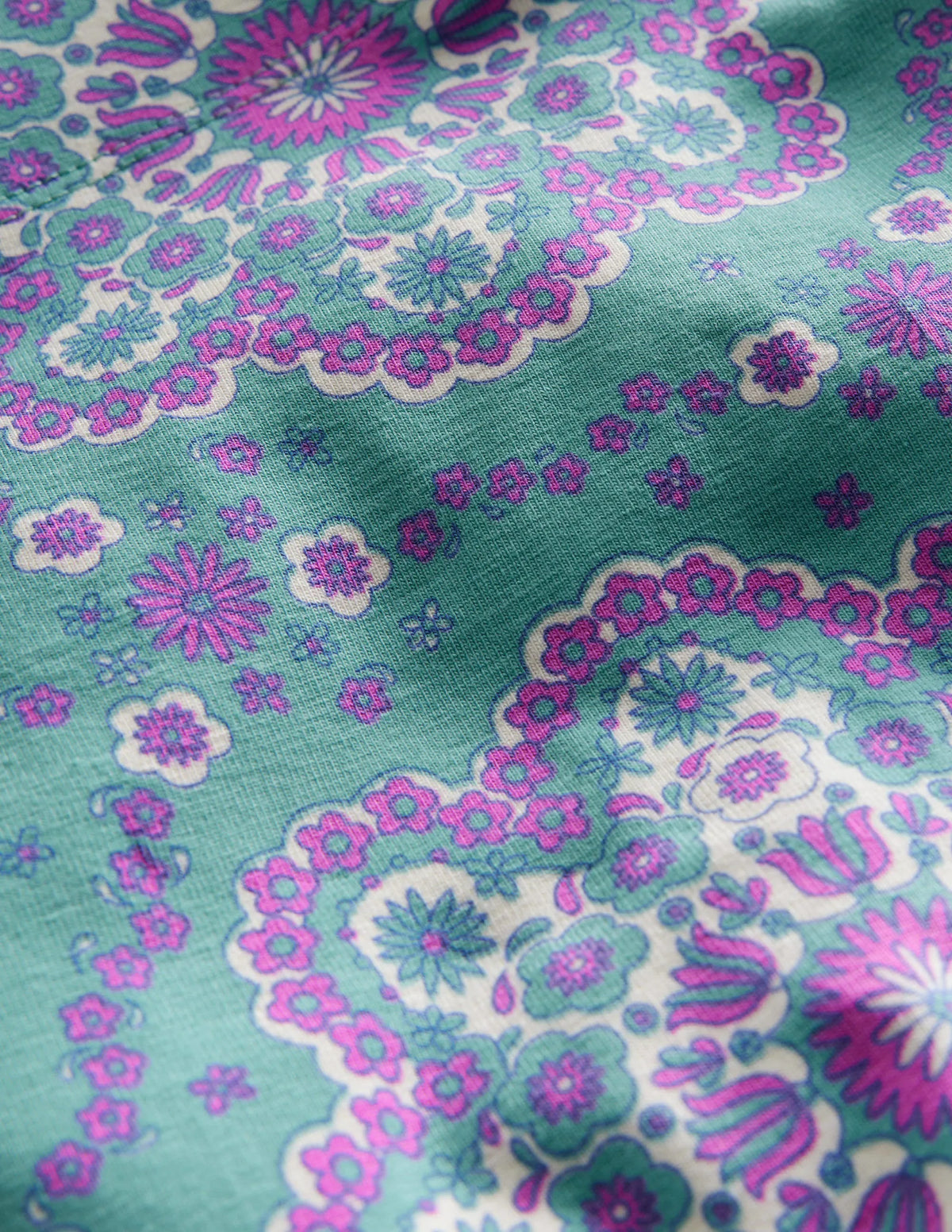Fun Cropped Leggings-Aqua Sea Daisy