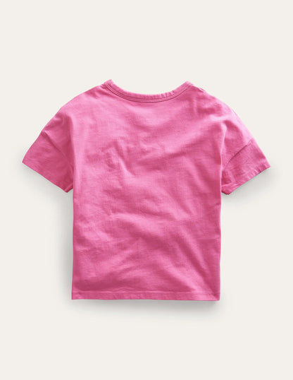 Flutter Slogan T-shirt-Bright Petal Pink