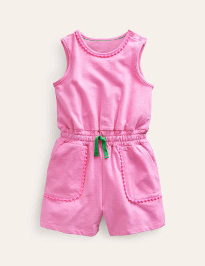 Relaxed Jersey Romper-Bright Petal