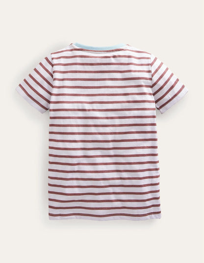 Reverse Appliqué T-shirt-Red/Ivory Stars