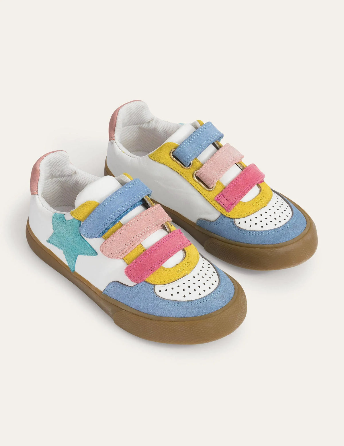 Leather Low Tops-Multi Pastel