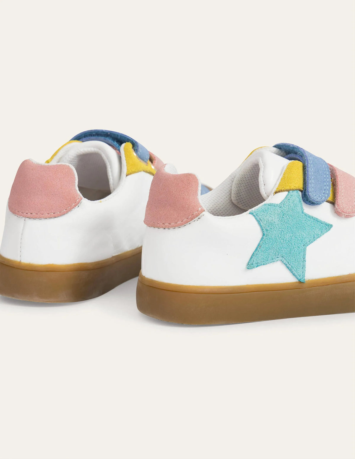 Leather Low Tops-Multi Pastel