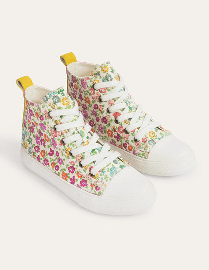 High Top Sneakers-Pink Floral