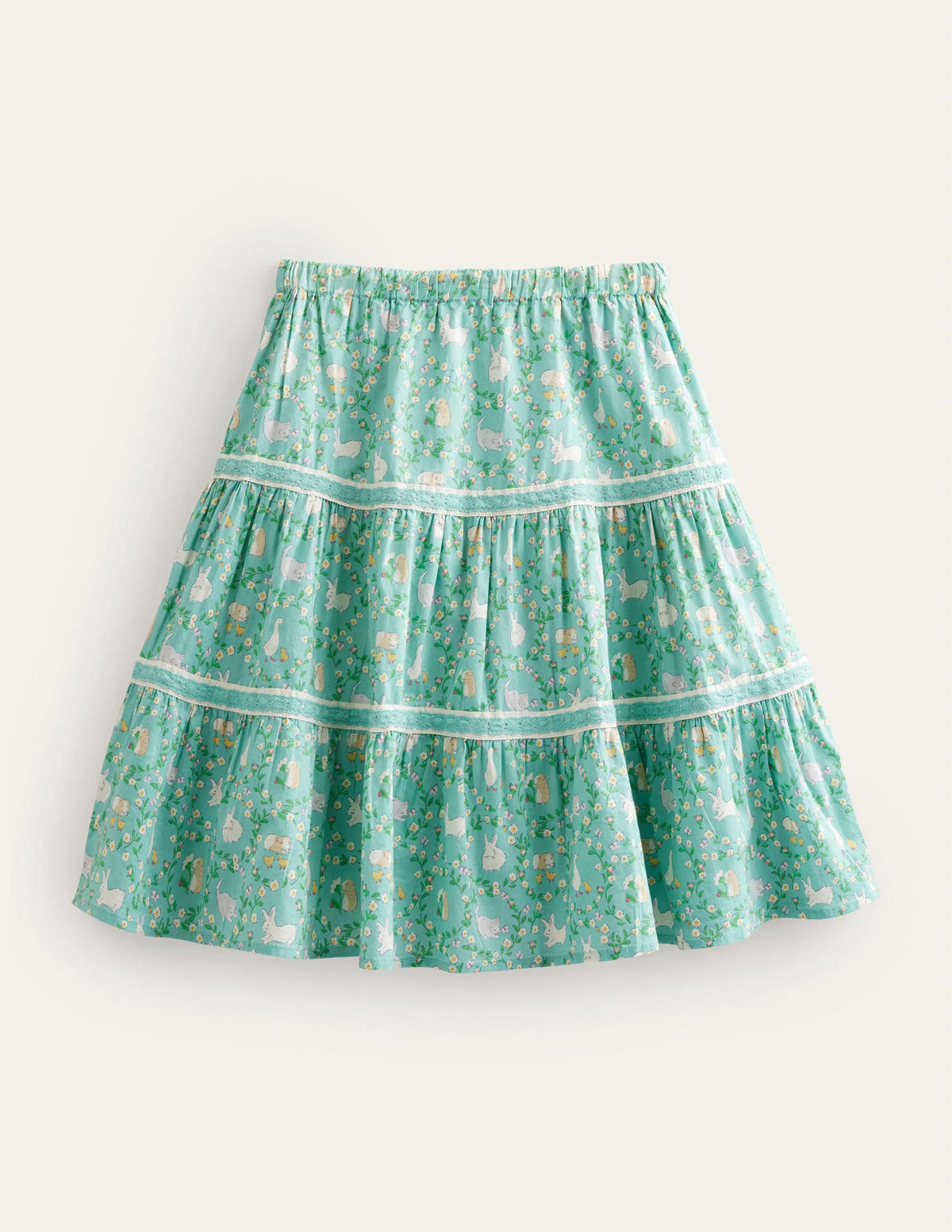 Midi Tiered Skirt-Hot Spring Bunnies