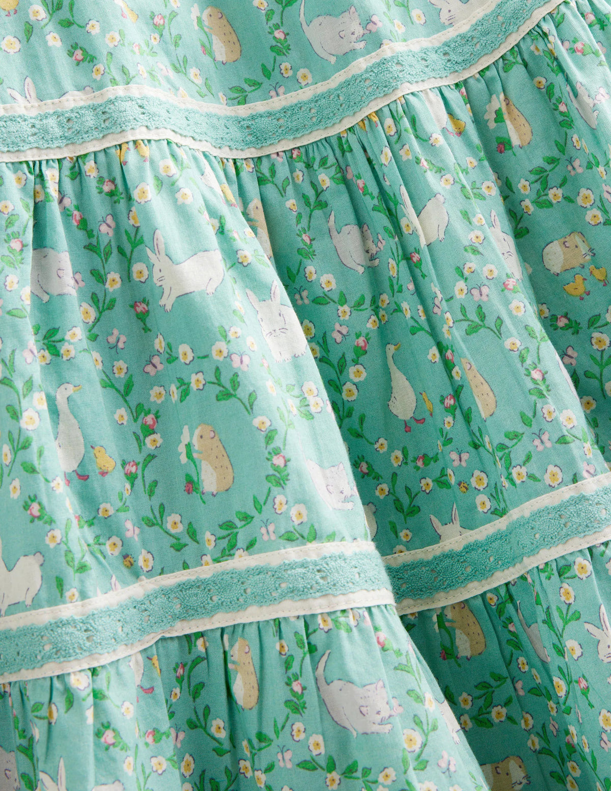Midi Tiered Skirt-Hot Spring Bunnies