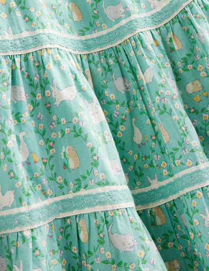 Midi Tiered Skirt-Hot Spring Bunnies