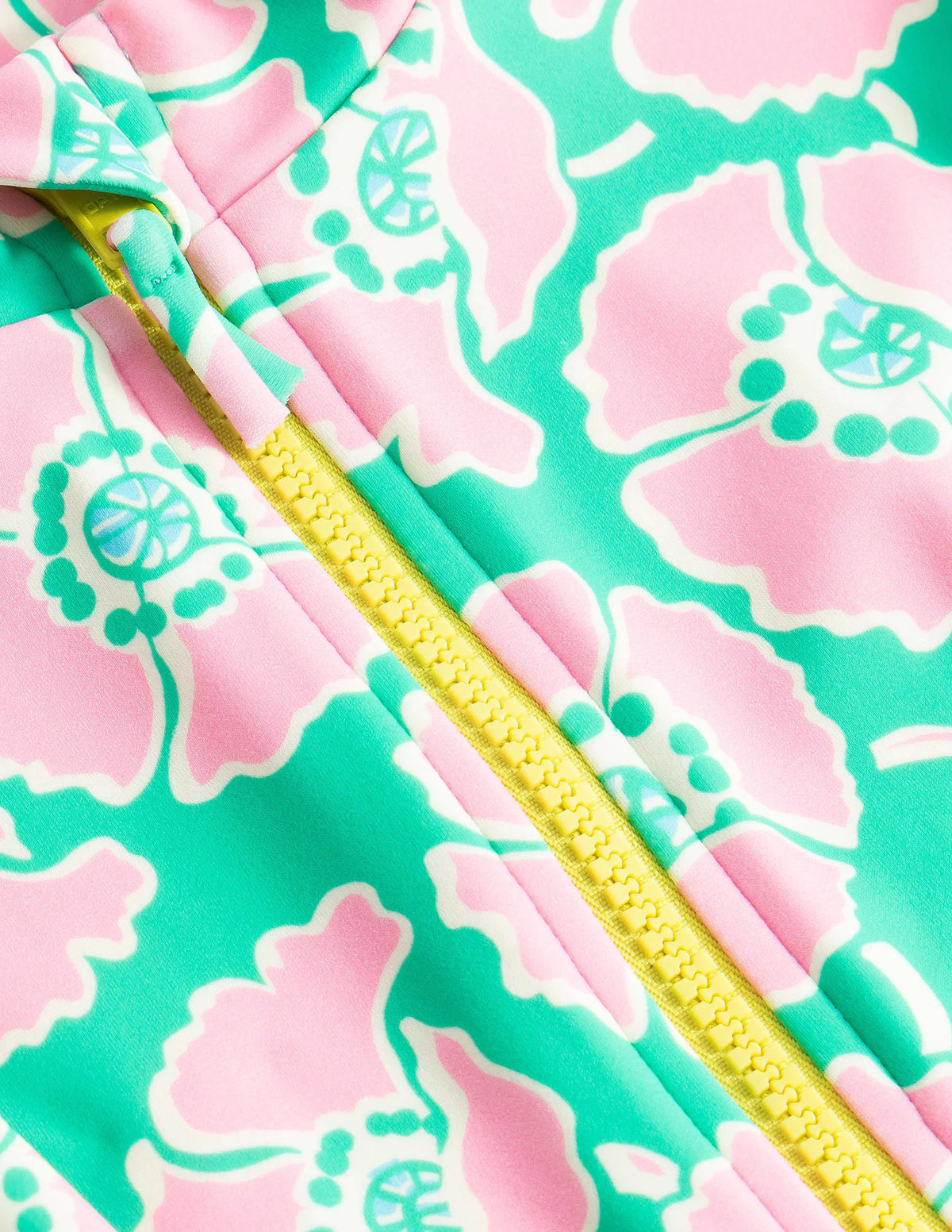 Long-sleeved Swimsuit-Lilac/Green Poppies