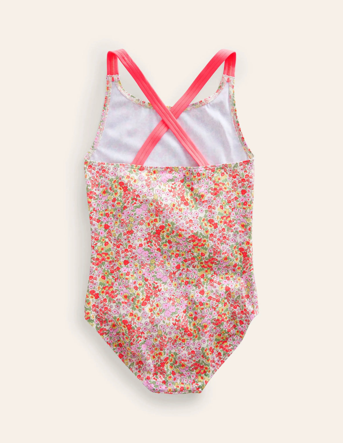 Cross-back Printed Swimsuit-Spring Time Floral