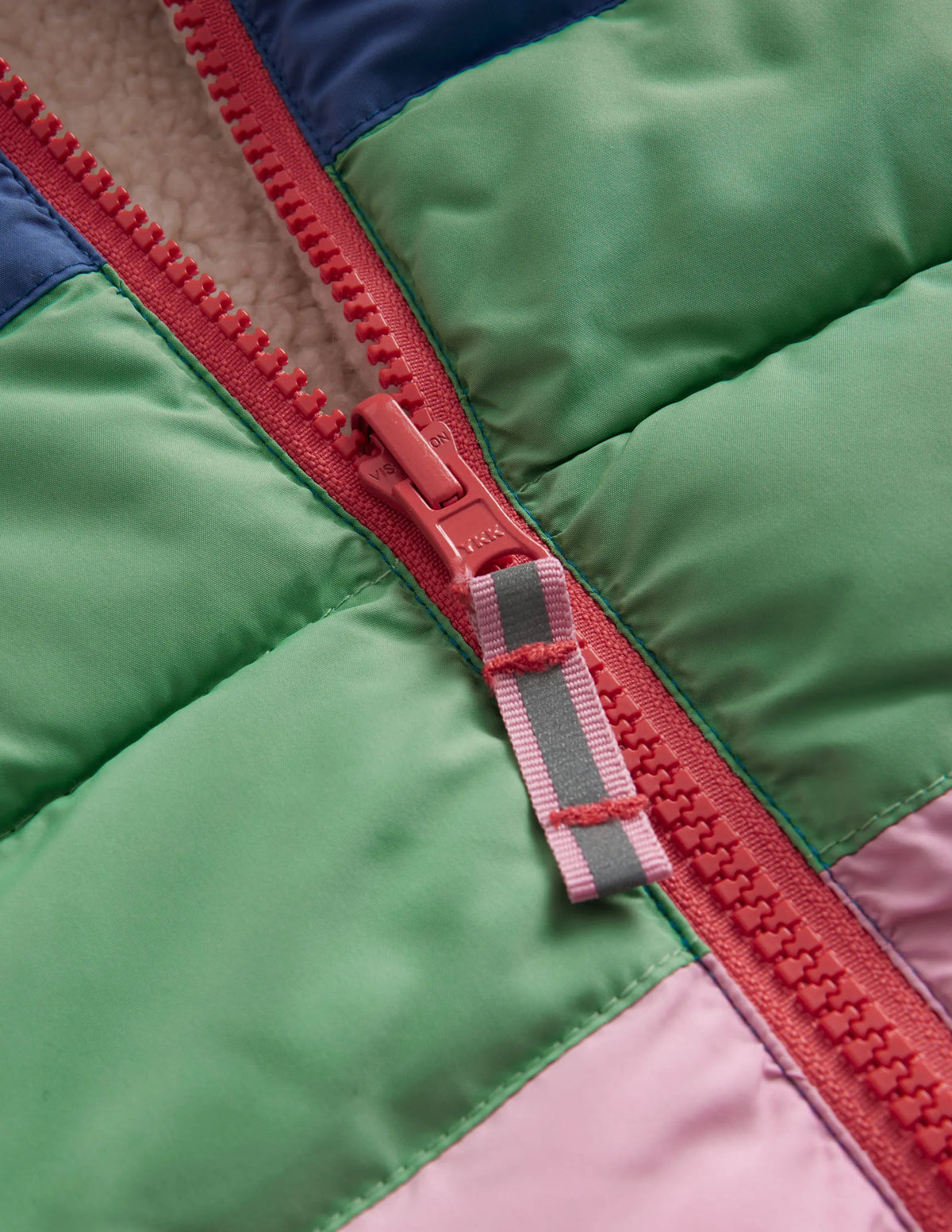Borg Mix Reversible Gilet-Bubblegum Pink Colourblock