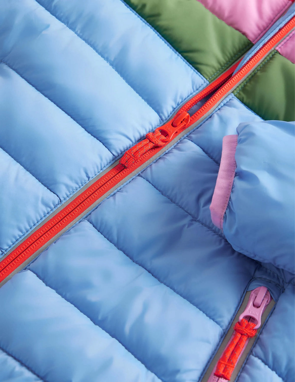 Cosy Pack-away Padded Jacket-Provence Blue Stripe