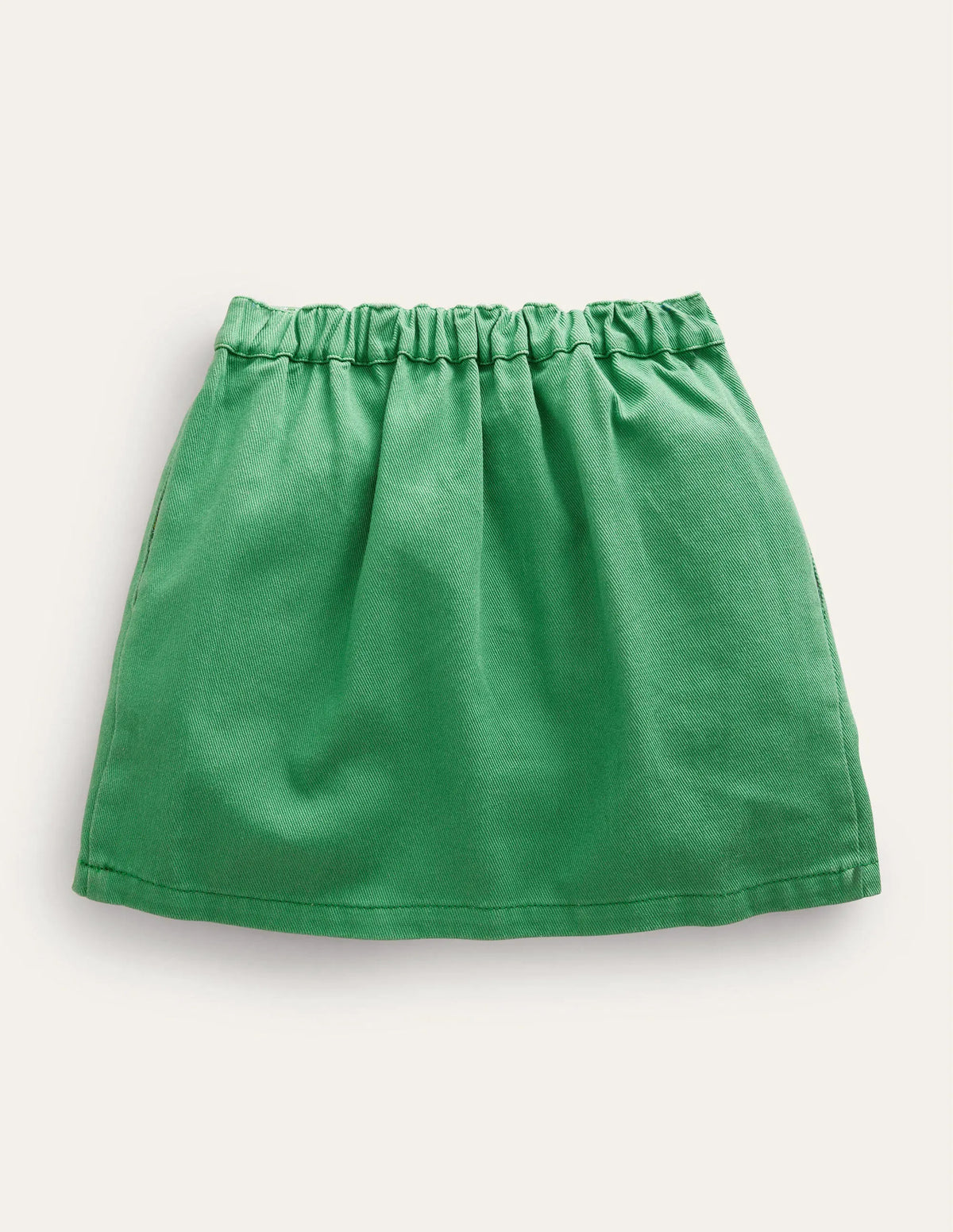 Denim Button Through Skirt-Mountain Green