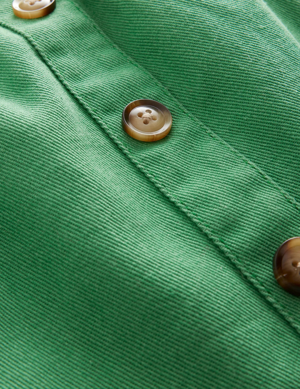 Denim Button Through Skirt-Mountain Green