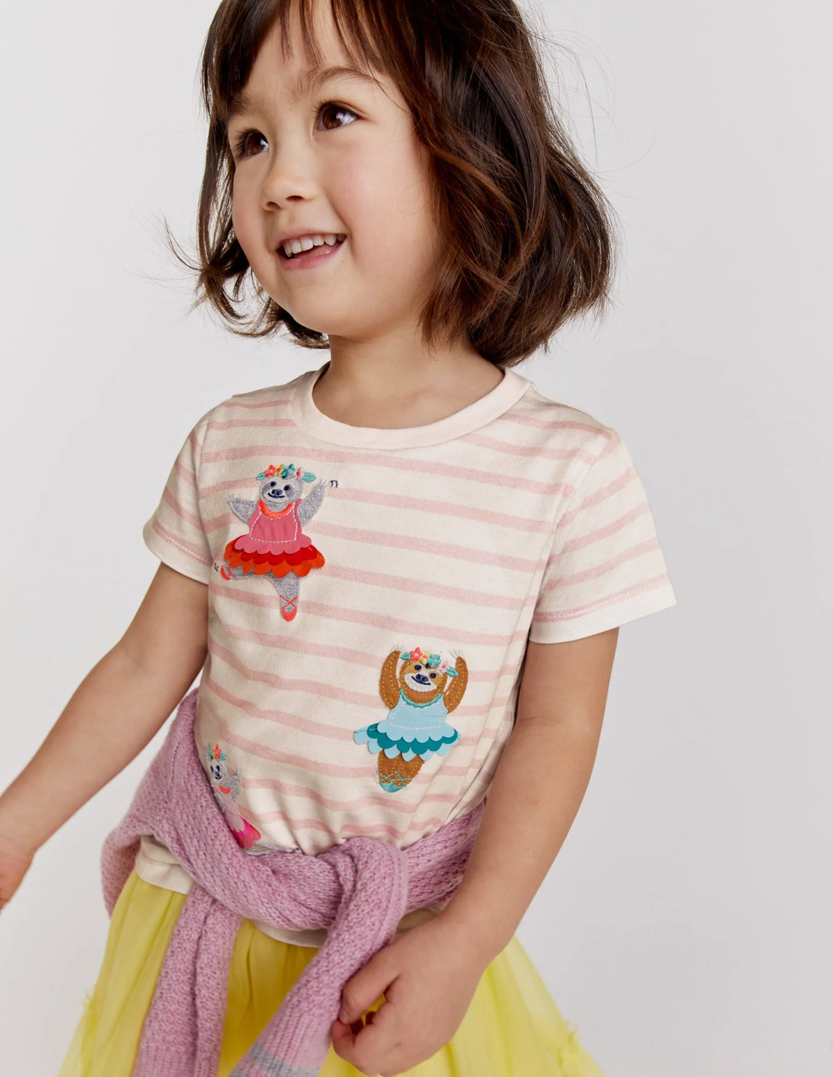 Flutter T-Shirt-Ivory/Dusty Pink Ballerinas